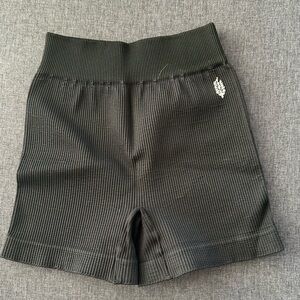 Free People Black Ribbed Bike Shorts